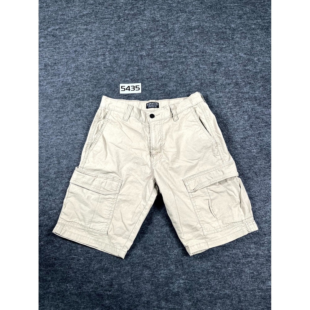 Signature by Levi's Cargo Shorts Womens 28 Beige Cotton Stretch Hiking‎ Camping
